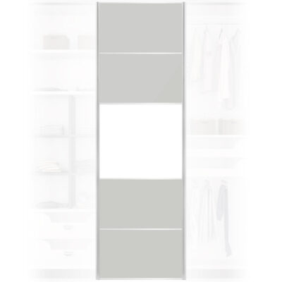 Solid Light Grey Gloss Sliding Wardrobe Door 650mm x 2200mm